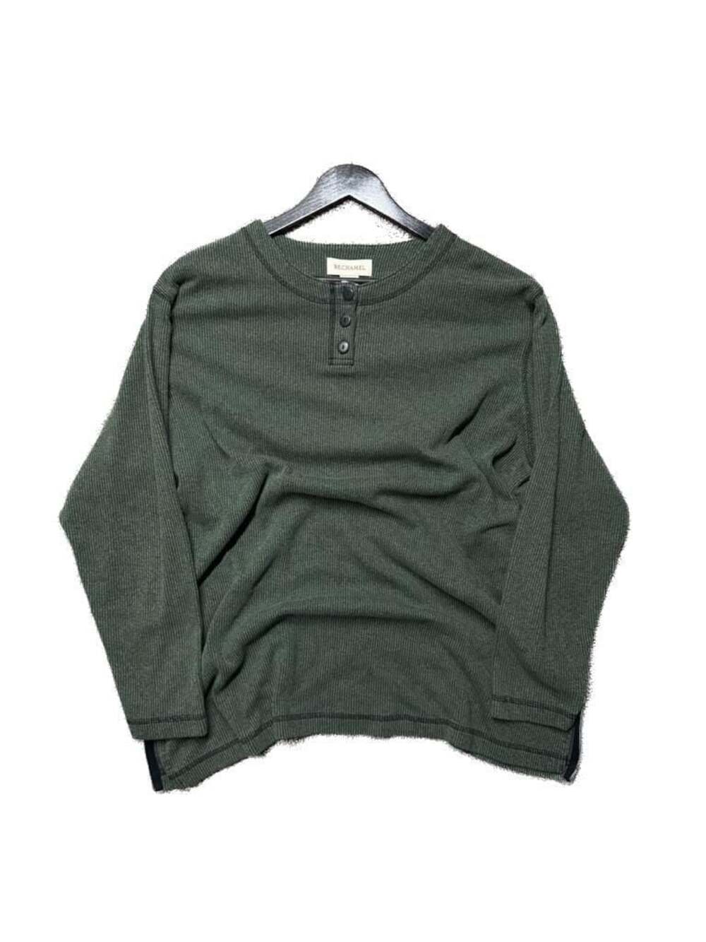 Bechamel Green Waffle Knit Henley Shirt XL